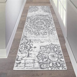 HEBE Hallway Runner Rug 2'x6' Washable Vintage Distressed Area Rugs Non Slip Laundry Rug Runner Boho Floor Carpet Runners for Hallways Entryway Laundry Room Kitchen Bathroom | HEBE RUGS