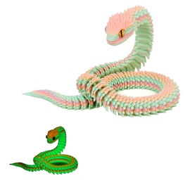 Gifts for Kids,Printed Snake Toys, Flexible 3D Printed Animal, Fidget ADHD Snake Toys, Perfect Desk Pet for Animal Collectors (Luminous Rainbo, 12in)