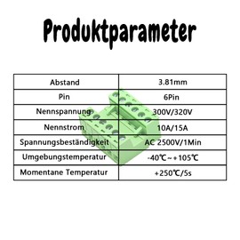 Pack of 5 300/330V 15EDGRK 3.81mm/0.15in Tilt PCB Mount Screw Pluggable Terminal Block Connector for 28-16AWG, 2/3/4/5/6 Pin (6 PIN)
