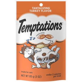 TEMPTATIONS Classic Treats for Cats Tantalizing Turkey Flavor 3 Ounces (Pack of 12)