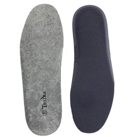 TIESTRA Cotton Terry Cloth Sockless Shoe Inserts - Breathable & Moisture-Wicking Foot Cushions | Shock Absorbing Thick Memory Foam Insoles for Barefoot Comfort| Washable Grey Women EU41/US 10