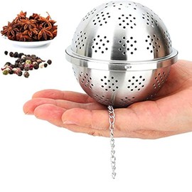 Spice Ball for Cooking, Seasoning Ball, Spice Infuser, Tea Ball Filter, with Extended Chain Hook for Enhancing Soups, Stews, Cider, Wine, and Especially Brewing Tea (Style 1, One Size)