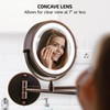 OVENTE Wall Mounted Lighted Makeup Mirror, 7" Double Sided 1X/10X