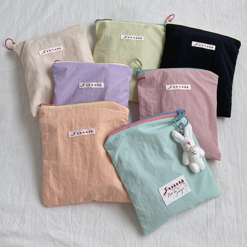 에브리테일 젤라또 배색 지퍼 파우치 Everytail Gelato Color Block Zip