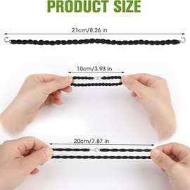 IUFDGHN 8PCS Elastic Boot Bands, Military Boot Straps, Elastic Boot Straps Trouser Twists Leg Ties Blousing Garters with Metal Hooks, for Navy, Army, Air Force, Outdoor Hiking Military (Black & Green)