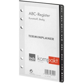 BSB 020089 Replacement Insert ABC Index, Approx. A6, 6 Holes for BSB Compact Organiser