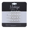 Elegant Pearl Hair Barette Bobby Pin Clip - Silver -