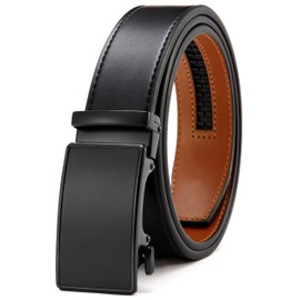 CHAOREN Men’s Automatic Leather Ratchet Belt without Holes, for Business Suit, 35 mm, Adjustable Size