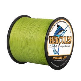 Hercules Super Strong 1000M 1094 Yards Braided Fishing Line 40 LB Test for Saltwater Freshwater PE Braid Fish Lines 4 Strands - Army Green, 40LB (18.1KG), 0.32MM