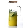 TAMUME 1.5 Liter Water Pitcher with Bamboo Lid, Straight Design