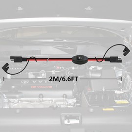 YACSEJAO 12V SAE to SAE Quick Release Adapter 16AWG SAE to SAE Connection Harness with On/Off Switch Quick Release Quick Release Coupling (6.6FT/2M)
