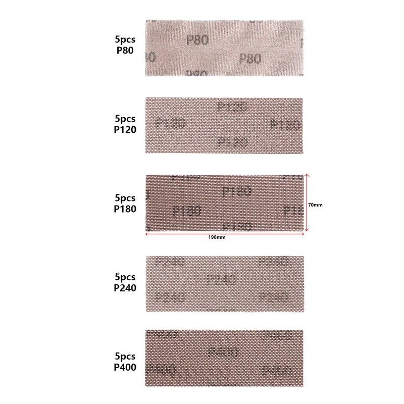 SG Store 25pcs Mesh Sanding Sheets 70x198mm Mesh Hook and