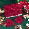 Alupssuc 20 Pcs 6'' Red Glitter Poinsettia Artificial Christmas Flowers