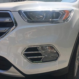 Car Front Fog Light Lamp Cover Trim For Ford Escape 2017 2018 2019 Chrome 2-pc