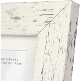 Scholartree Rustic White 5x7 Picture Frame,Display 5x7 without Mat or 4x6 with Mat