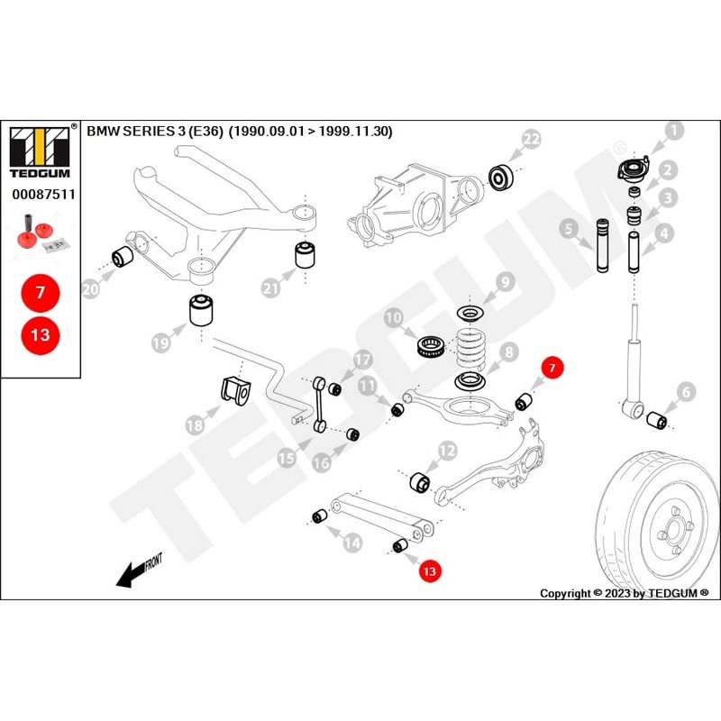 TEDGUM 00087511 Polyurethane Arm Bushing