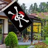3×5 FT Jolly Roger Pirate Flag,Large Gadsden Skull Red Scarf