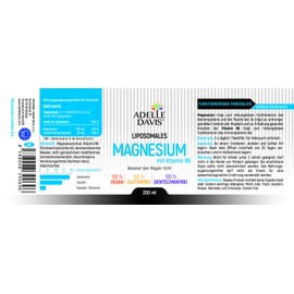Adelle Davis® Liposomal Magnesium 200 mg with Vitamin B6 20 mg High Dose Liquid, 200 ml