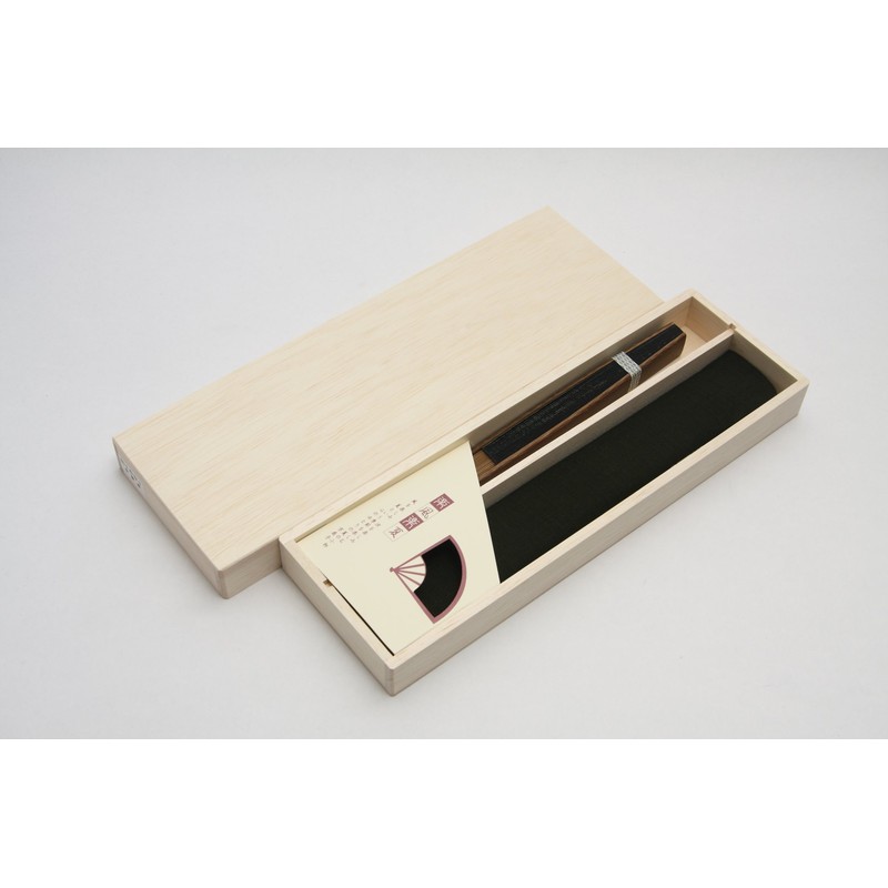 [ハセガワ] 京扇子 霞 大サイズ 京都職人 手作り 扇子 扇子袋付き 化粧箱入り 緑