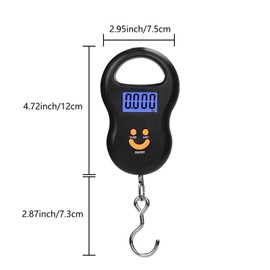 Toguma Fish Scale 50KG Hanging Scale Luggage Scale Weighing Scale with Comfortable Handle and Large Hook, Suitable for Home Farm Outdoor Hunting Fishing (Black)