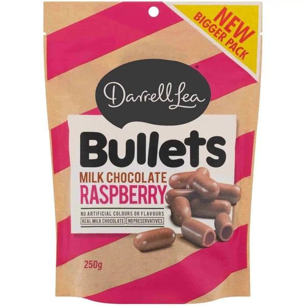 Darrell Lea Bulk Darrell Lea Raspberry Chocolate Liquorice Bullets 226g ($5.50 each x 12 units)
