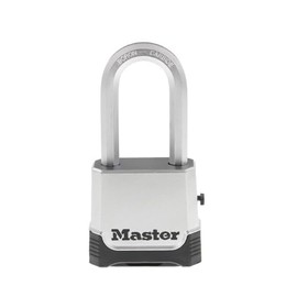 Master Lock M176XDLH - Candado de combinación para exteriores, resistente a la intemperie, código reajustable y grillete de carburo de boro resistente a los cortes para uso en exteriores, M176XDLH