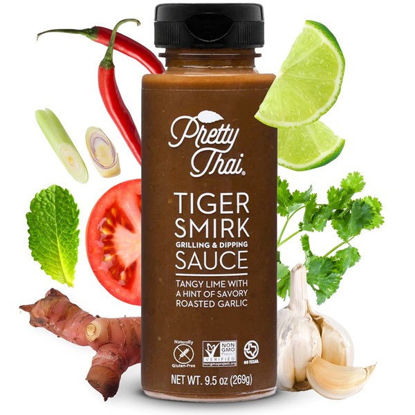 Pretty Thai Tiger Smirk Salsa (certificada sin OMG y sin gluten) 100% natural 9.5 onzas