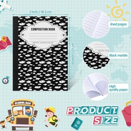 Colarr Composition Notebook Bulk 7" x 10" 100 Pages Narrow Ruled Cute Pocket Composition Note Pad Journal Notebooks for Kids Students College School Office Supplies(48 Pack)