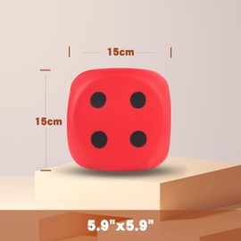 Anboor 5.9'' Squishy Dice Kawaii Scented Squeeze Toys Stress Relief Kids Toys Present Collection Decorative Props(Red)