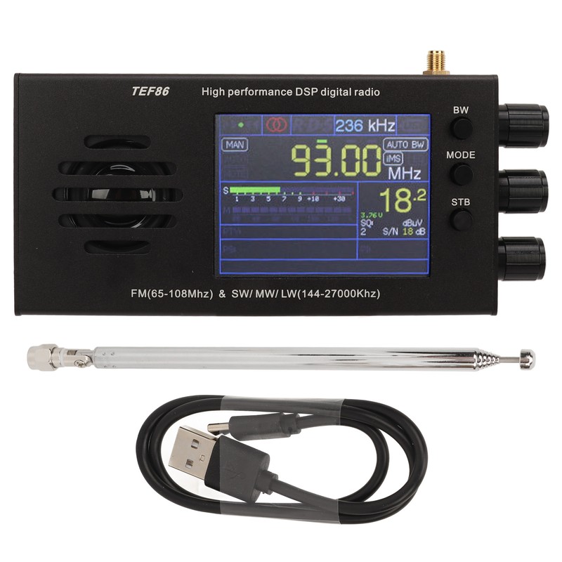 TEF86 Radio Receiver 3.2 Inch LCD Screen Display Radio Receiver
