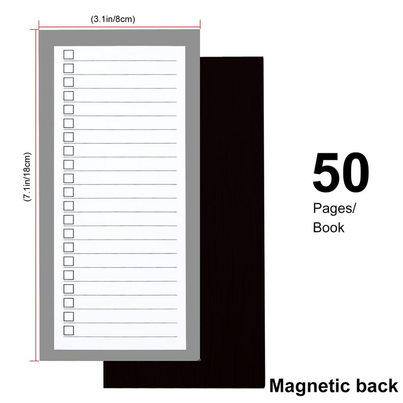 4 Pack Magnetic Notepads for Refrigerator，200 Sheets Grocery List Large