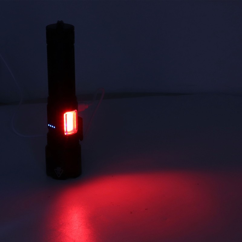 LED Flashlight USB Charging High Light IPX4 Waterproof Zoomable Handheld