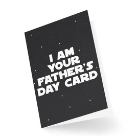 Tongue in Peach Funny Dad Card - I am Your Father's Day - Space and Stars Design - Sci Fi - Movie Quote Card - Dad Cards - CBH1663