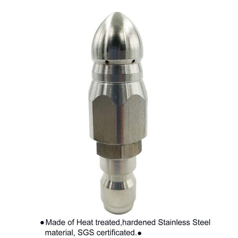 CREEXEON Challco Sewer Jetter Nozzle,Pressure Drain Jetter Hose Nozzle,1/4" Quick