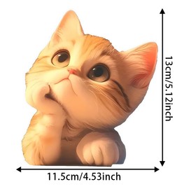 2pcs PVC Car Sticker - Adorable Kitten Gazing at The Sky- 4.53"x5.12", Weather-Resistant Decal for Cars, Motorcycles, and Laptops -2D Flat Sticker |#CZ294