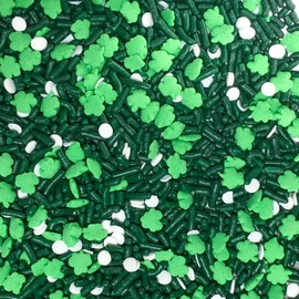 Sprinkle Deco St Patrick's Day Baking Cupcake Cake Decoration Confetti Sprinkles Cake Cookie IceCream Donut Jimmies Quins - 4oz (Classic)
