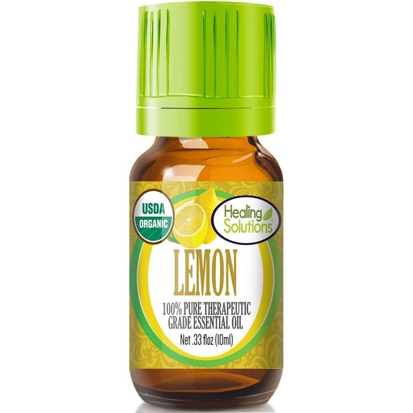 Healing Solutions Organic 10ml Oils - Lemon Essential Oil - 0.33 Fluid Ounces