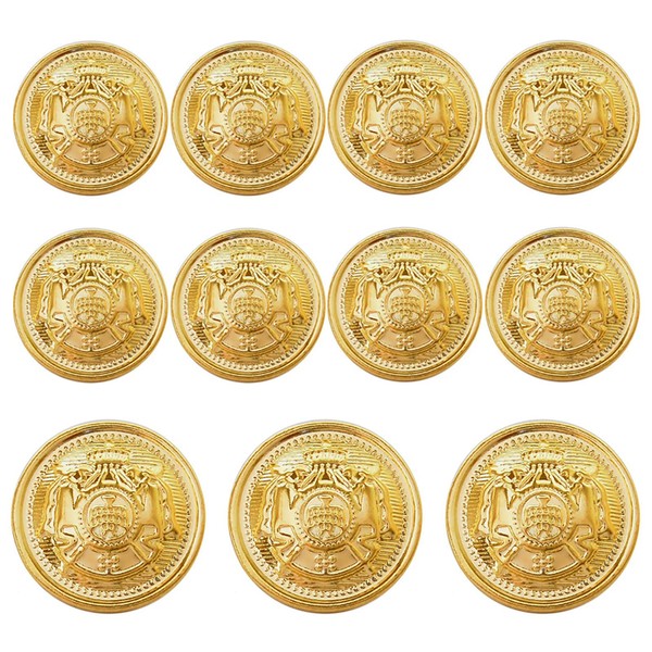 Samcos Button for Blazer, Set of 11, Antique Metal Buttons,