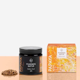 Pharmos Natur Papaya Kernels PapayaVera Vegan 15 g - For Intestines, Stomach, Digestion and Bad Breath - Organic + Gluten Free