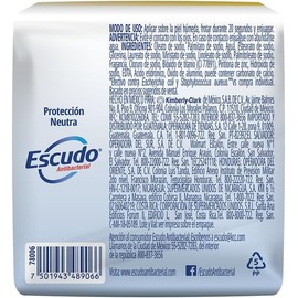 Escudo Antibacterial, Jabón Corporal en Barra de Protección Neutra, Paquete de 3 piezas de 110 gramos cada una, Protección para Toda la Familia