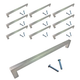 (10 Pack, CC: 10 Inch) Swiss Kelly Hardware Hollow Stainless Steel Kitchen Cabinet Handles Drawer Pulls Dresser