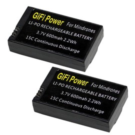 MaximalPower 2x 3.7v 600mAh Li-po Battery w/Circuit Protective IC for Parrot MiniDrones Jumping Sumo, Parrot Mini Drone Rolling Spider Upgrade two batteries