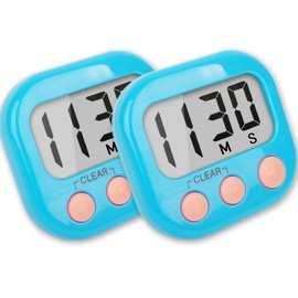 2 Pack Kitchen Timers Loud Ring Digital Timers for Cooking Magnetic Blue
