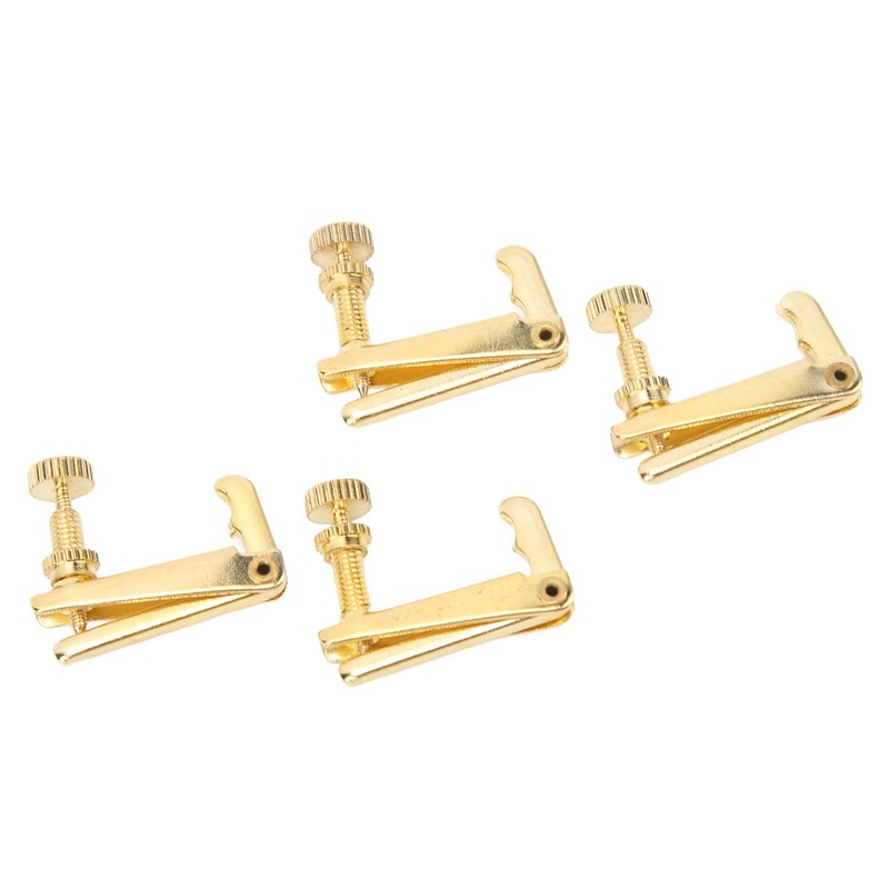 4PCS Violin Fine Tuner Golden Metal Wear Resistant String Fine