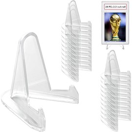 Thickened Version 24 Packs Card Stands Sports Card Holder, Card Display Stand for Display Graded Card Challenge Medals Casino Chips, 2.3 Inch Tall, Clear