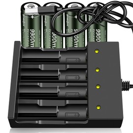 Skywolfeye 4-Slot Smart 18650 Battery Charger,3.7 Volt Universal Battery Charger for Li-ion 14500 10440 18650 26650(Use 4 Battery)