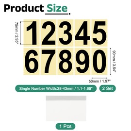 uxcell 2 Sets/20 Pcs Mailbox Numbers for Outside, 3 Inch 0-9 Vinyl Self-Adhesive Numbers Stickers Waterproof House Sticker with Scraper for Signs Doors Address, Black