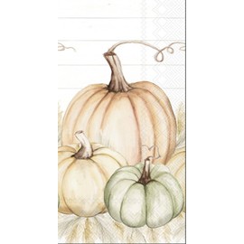 IHR Ideal Home Range Dinner Napkins Disposable 3-Ply Paper Hand Towels, 8.5" x 4.5", Pumpkin Trio, 16-Count
