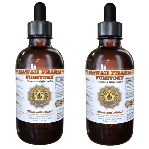 Fumitory Liquid Extract, Organic Fumitory (Fumaria officinalis) Tincture Supplement 2x4 oz