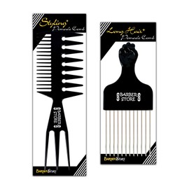 Barber Store Black Pomade Comb 2-piece set 1 set / 바버스토어 블랙 포마드콤 2종 세트 1세트